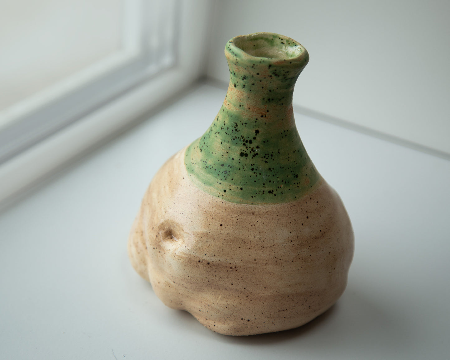 Woman torso form flower vase, rustic minimalistic home interior abstract decor