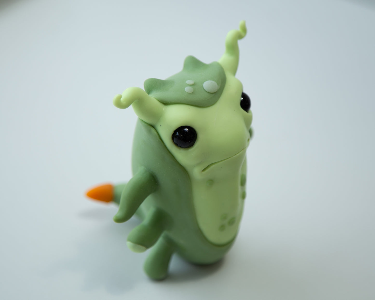Cool and weird Germ Microbe figurine in anime style, polymer clay creature art doll, creepy cute monster character