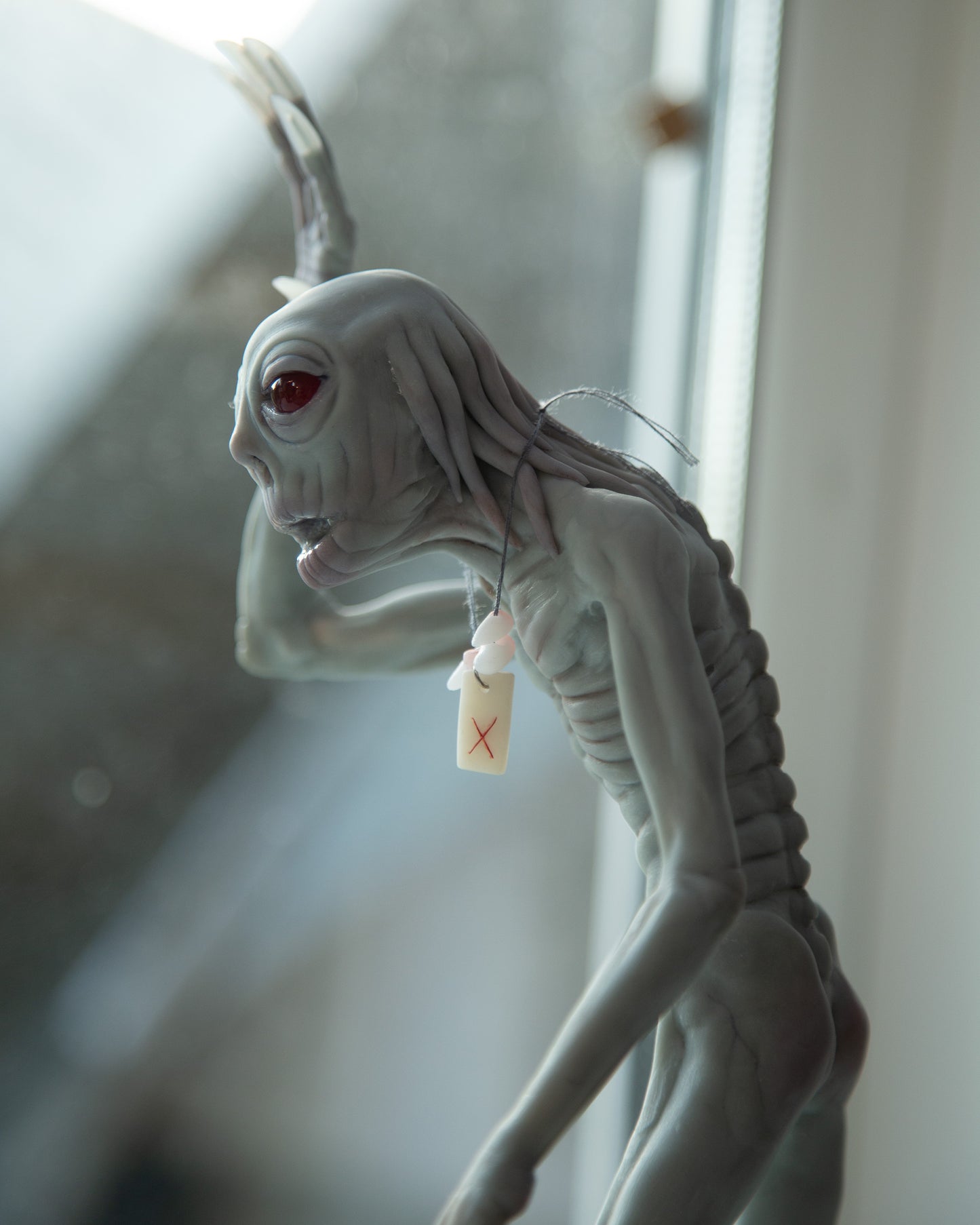Skinwalker - Mythical creature from Navajo legends, polymer clay weird and creepy sculpture, horror art doll