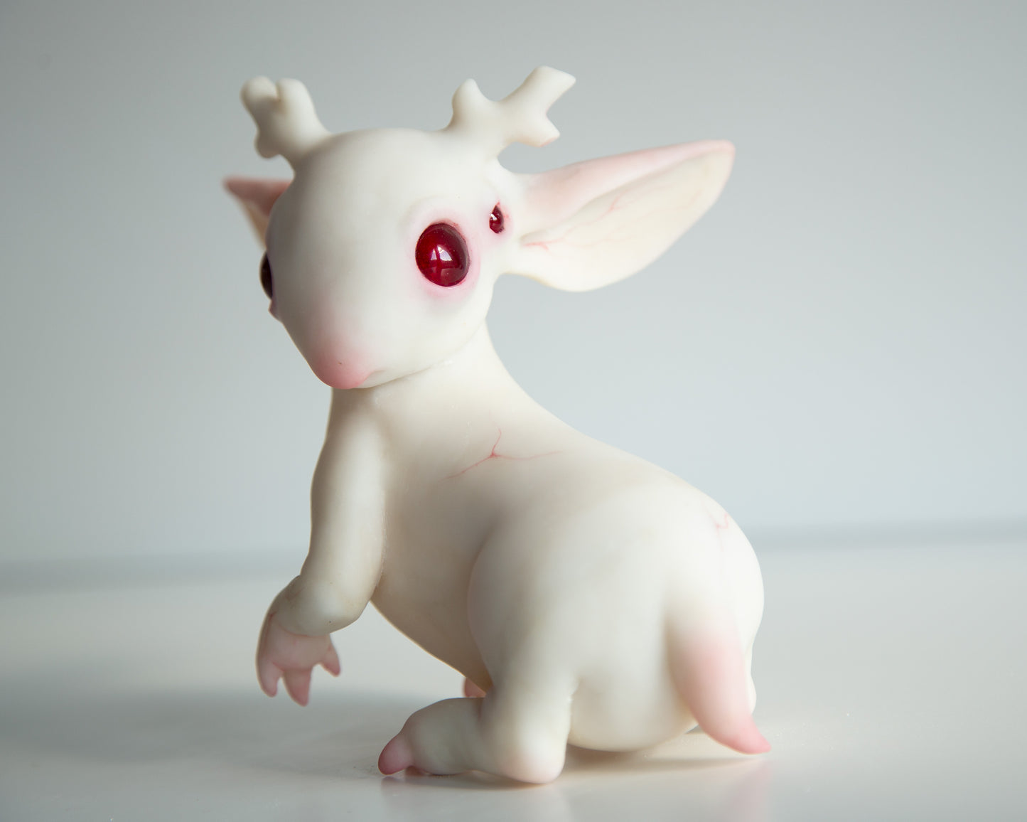 Fantasy Jackalope Sculpture in Sweet White Color, Wyoming Cryptid Gift, Mythical Creature Figurine (Copy)
