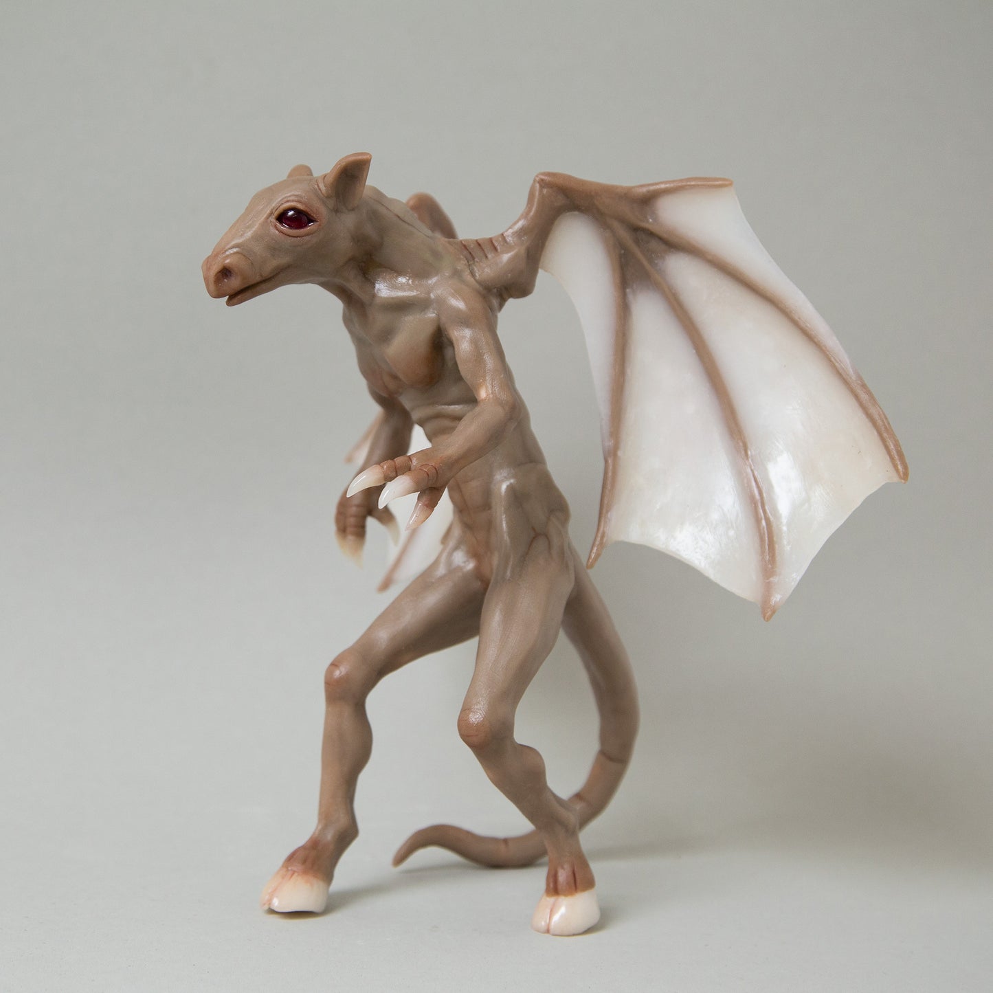Sculpture of Jersey Devil, mythical cryptid creature from native folklore legends.