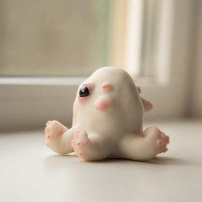 Octopus baby doll sculture, cute cthulhu anime figurine, kraken miniature creature art doll.