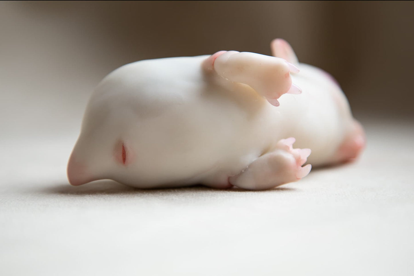 Baby alien guinea pig - hamster miniature, sculpture of alien mouse figurine doll