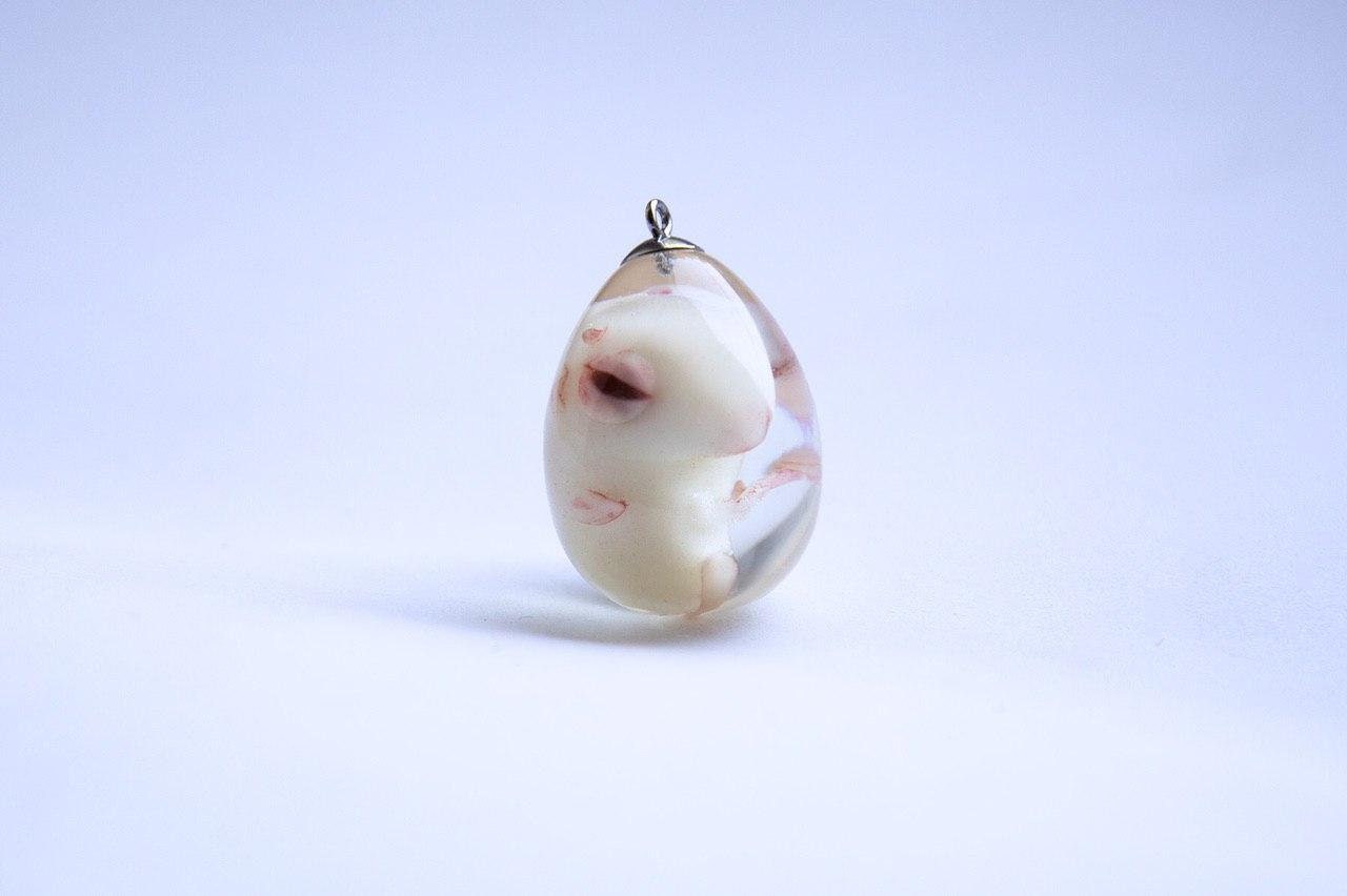 Dragon baby hybrid fetus embryo jewelry, Polymer clay epoxy resin pendant Weird figurine necklace Creepy cryptid fantasy reborn gift for her