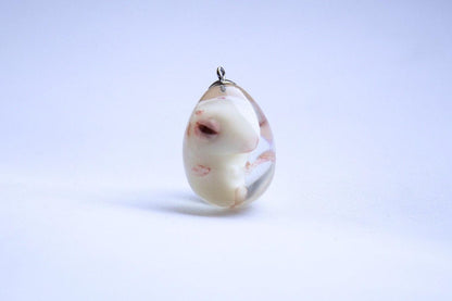 Dragon baby fetus embryo jewelry, Polymer clay epoxy resin pendant