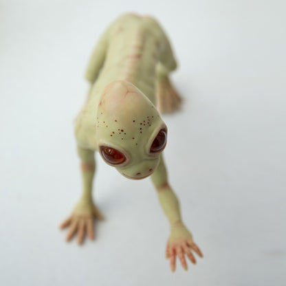 Dover Demon of Massachusets, creepy cute weird and sad MA cryptid creature, alien sculpture miniature