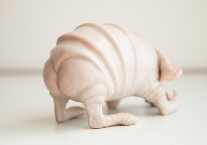 Sad Algae Eater - art doll creature with poop in complect, weird sculpture of fantasy animal