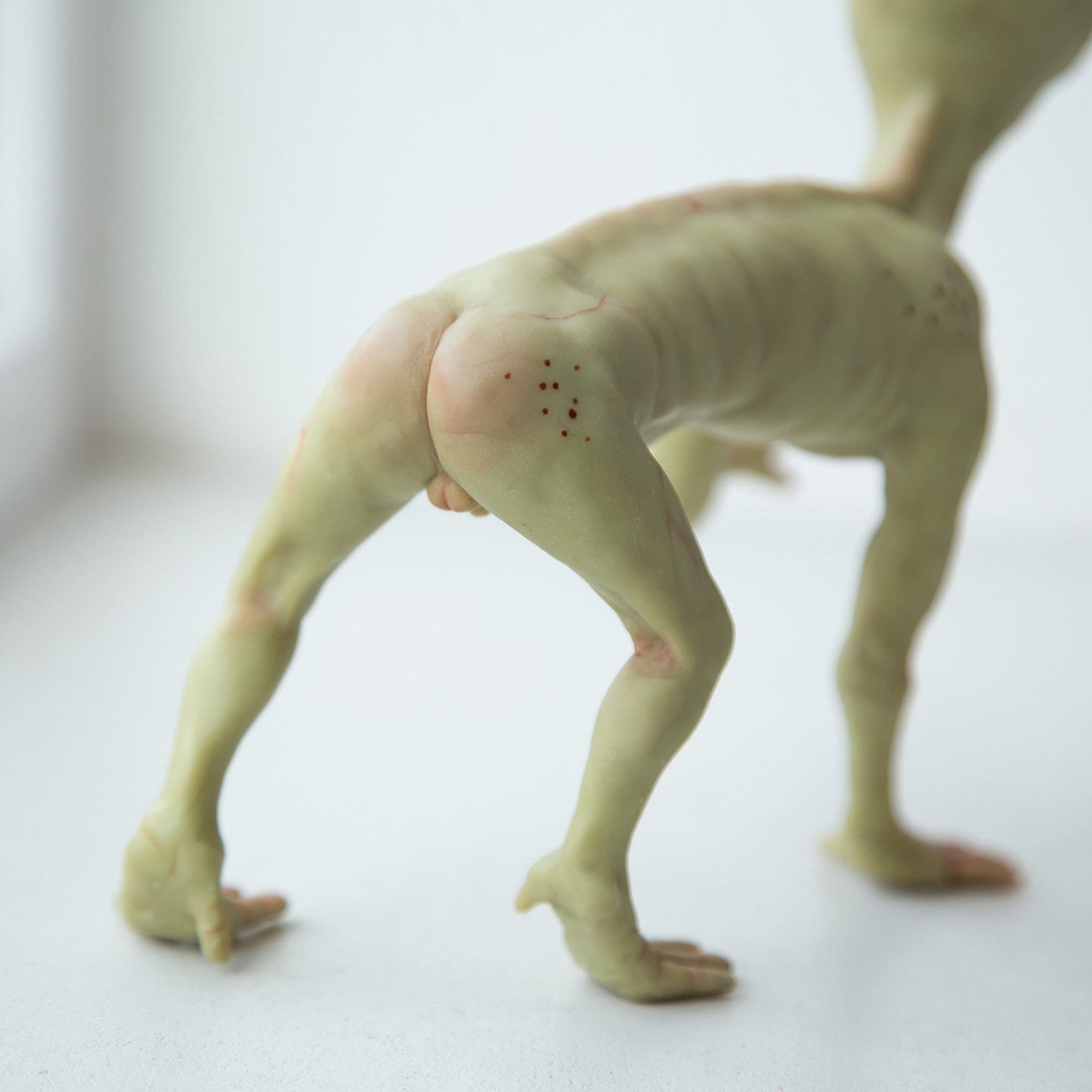 Dover Demon of Massachusets, creepy cute weird and sad MA cryptid creature, weird sculpture miniature, alien