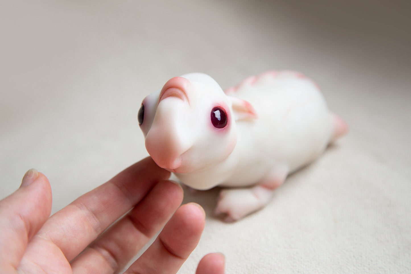 Baby alien guinea pig - hamster miniature, sculpture of alien mouse figurine doll