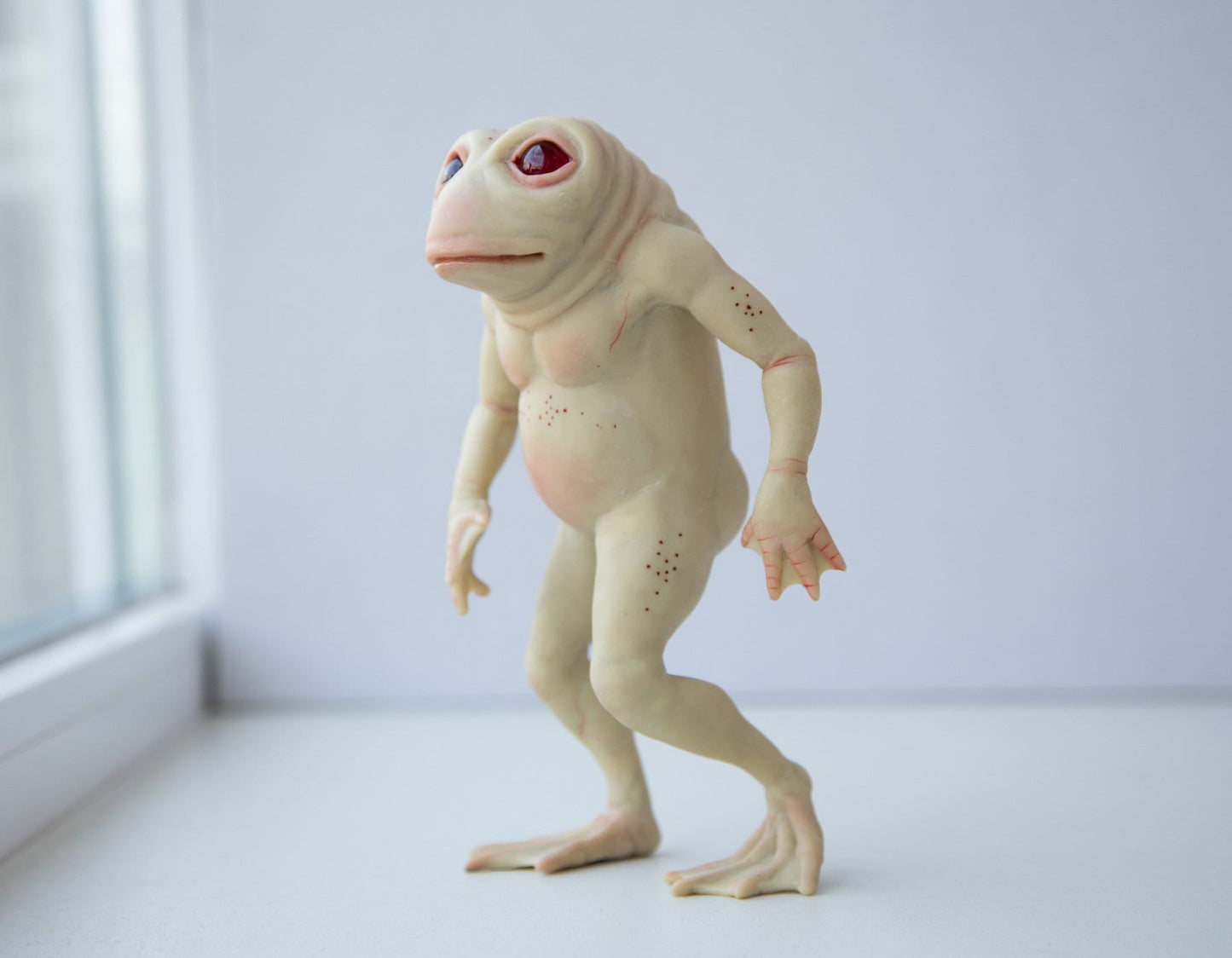 Loveland Frogman from State of Ohio, weird sculpture cryptid, mythical creature from Ohio state