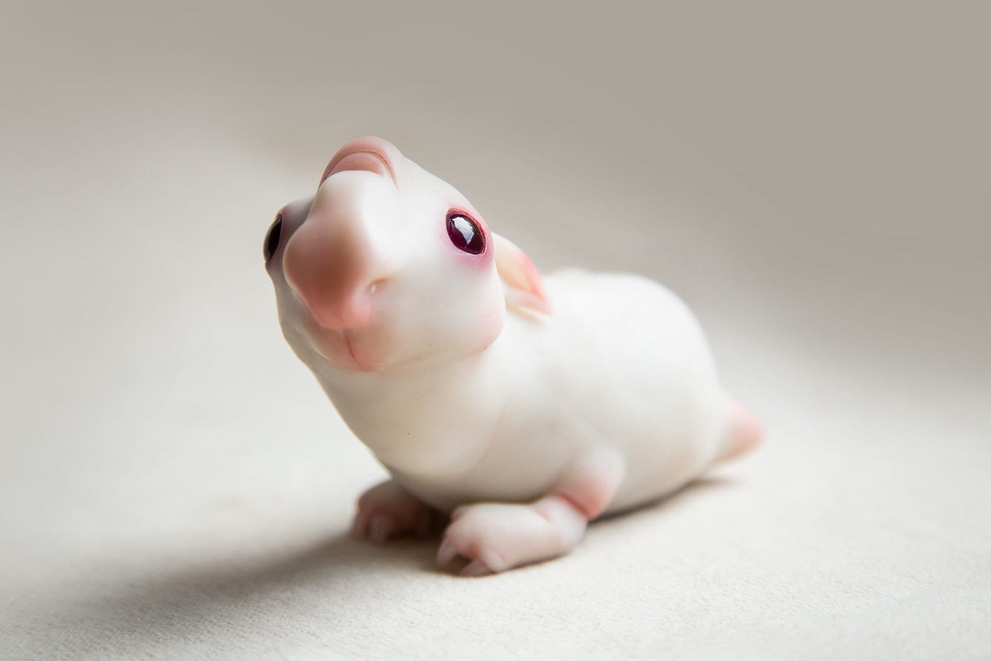 Baby alien guinea pig - hamster miniature, sculpture of alien mouse figurine doll