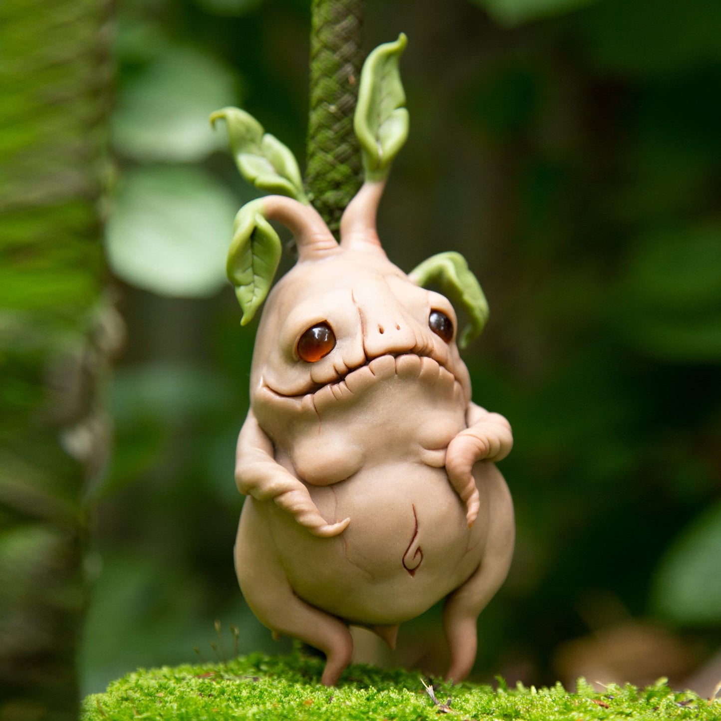 Mandrake miniature creepy cute doll, mandragora geek sculpture from Harry Potter universe, awesome magic gift