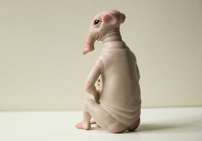 Pregnant Elephant Art Doll – Unique Handmade Fantasy Sculpture