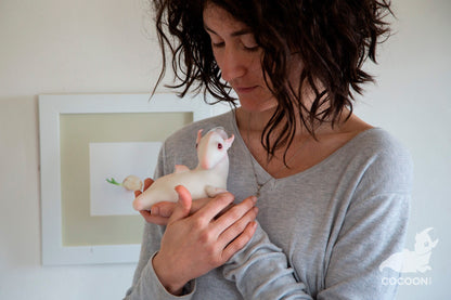 Red albino evil eye hanging wall decor, weird affordable art gift from ukranian artist