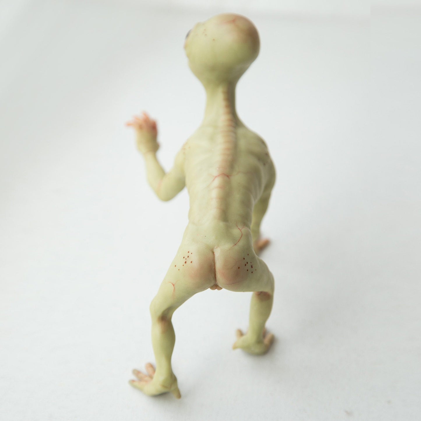 Dover Demon of Massachusets, creepy cute weird and sad MA cryptid creature, weird sculpture miniature, alien