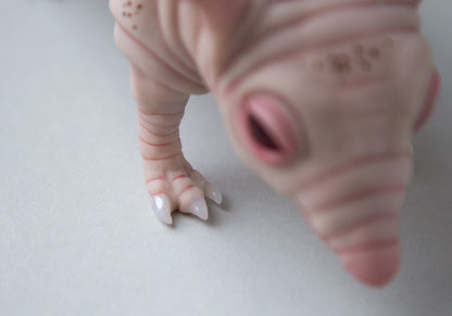 Fat and cute hamster-guinea pig-rat naked animal art doll. Nude and pink mice mouse figurine