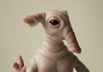 Pregnant Elephant Art Doll – Unique Handmade Fantasy Sculpture