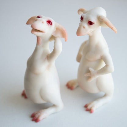 Alien goblin brothers sculpture, pair of cute and funny goblin miniature dolls, cute gift for brother