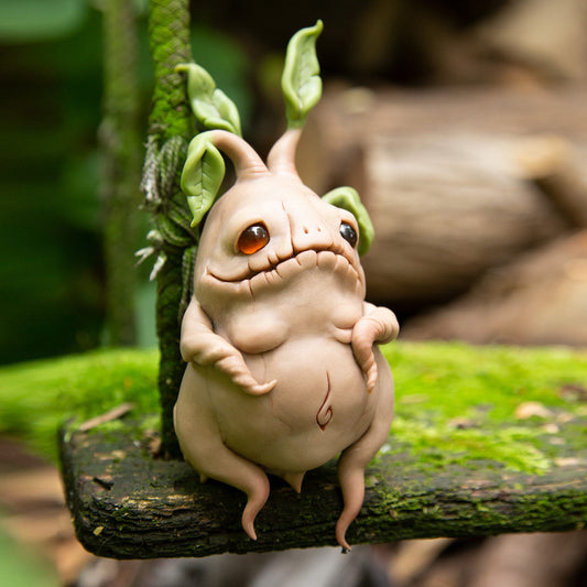 Mandrake miniature creepy cute doll, mandragora geek sculpture from Harry Potter universe, awesome magic gift