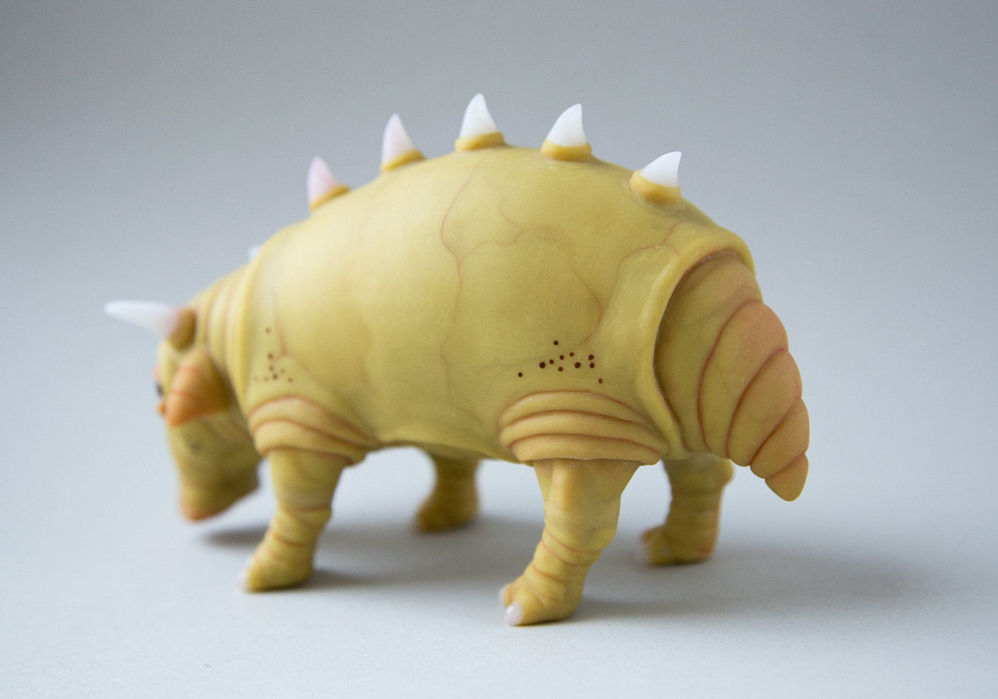 Fantastic planet alien lifeform figurine, imaginary warthog boaranimal doll polymer clay statue