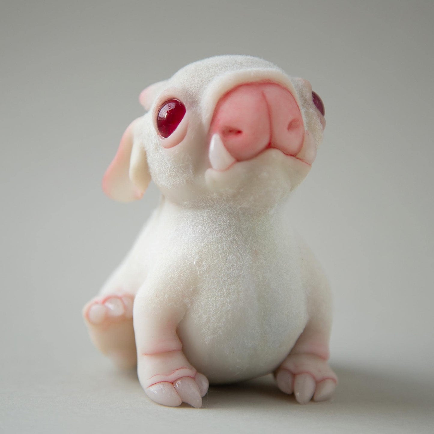 Cute alien doggy ooak baby doll,  pet miniature sculpture,  imaginary animal creature