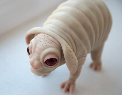 Squonk of Pennsylvania, creepy cute weird and sad PA cryptid creature, art doll cryptid miniature