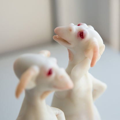 Alien goblin brothers sculpture, pair of cute and funny goblin miniature dolls, cute gift for brother