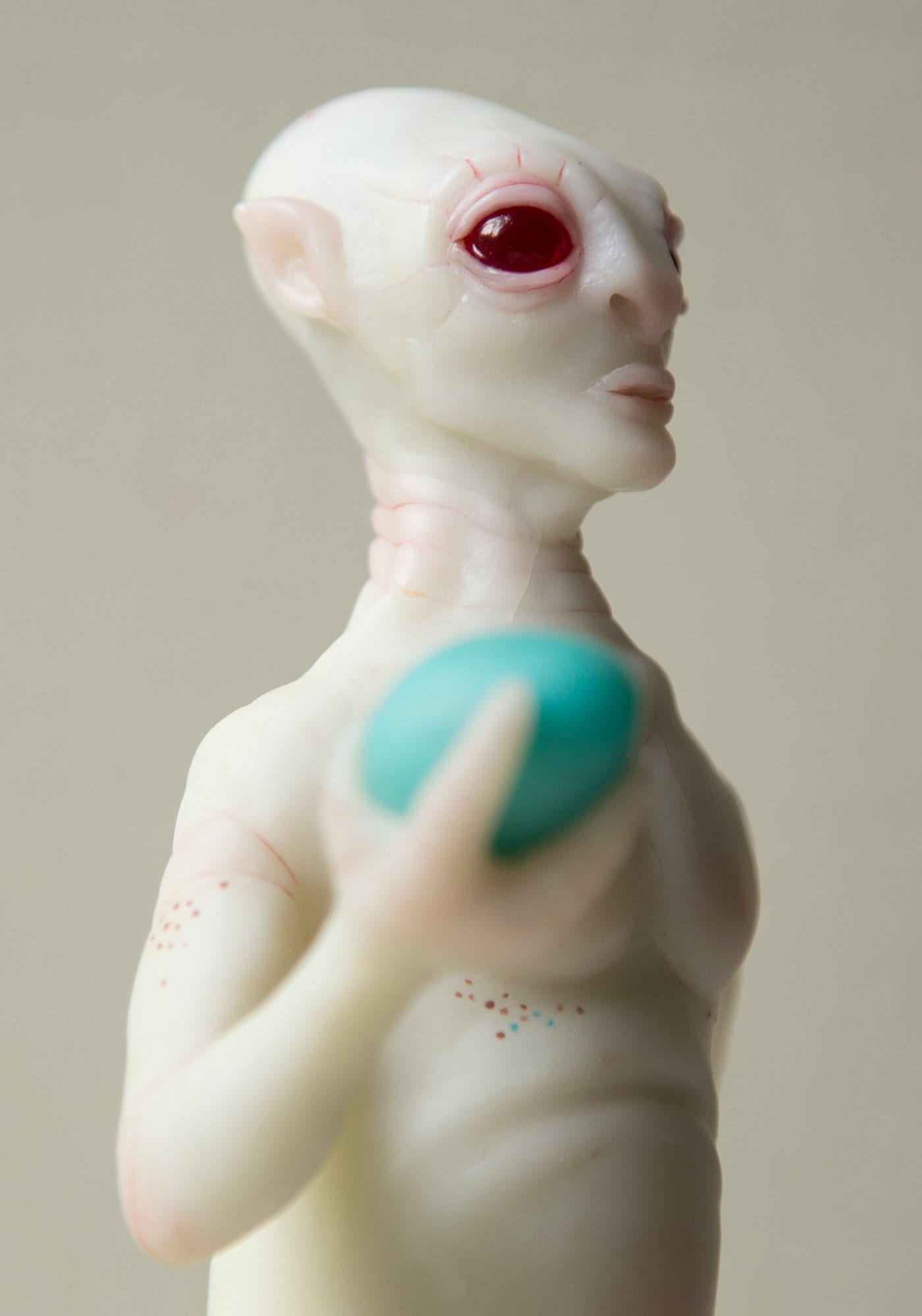 Alien statue, fantastic planet character, alien ufo art doll sculpture