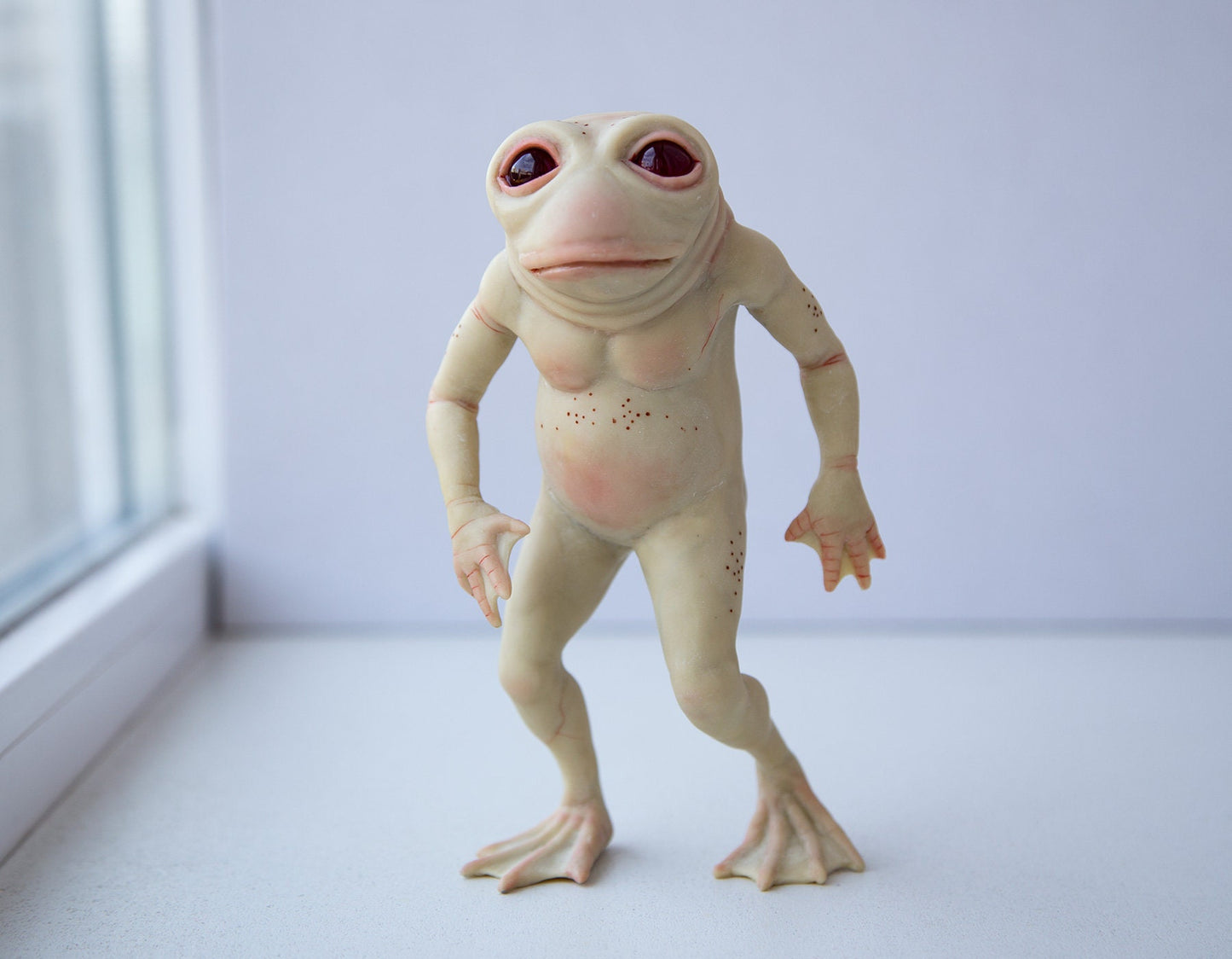 Loveland Frogman from State of Ohio, weird sculpture cryptid, mythical creature from Ohio state