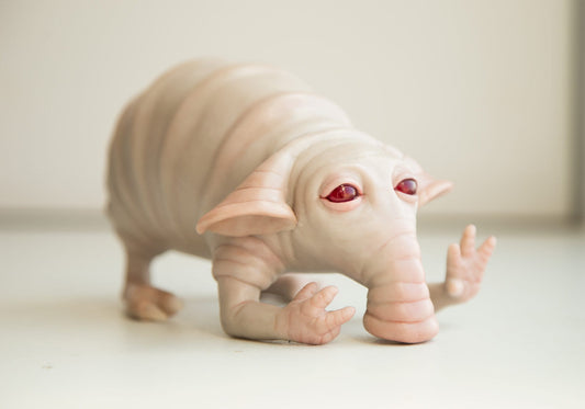 Sad Algae Eater - art doll creature with poop in complect, weird sculpture, creature art doll