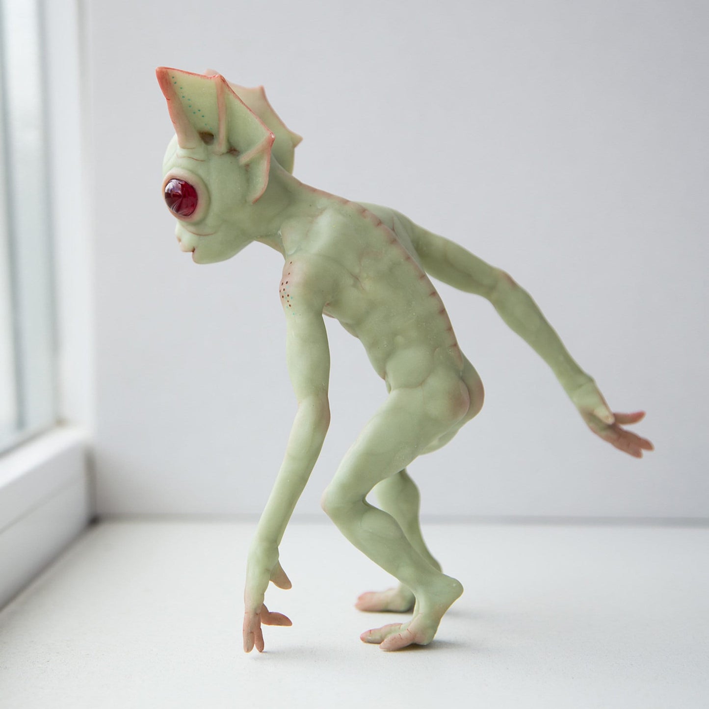 Hopkinsville Goblin of Kentucky, creepy cute weird green goblin doll, cryptid gift miniature