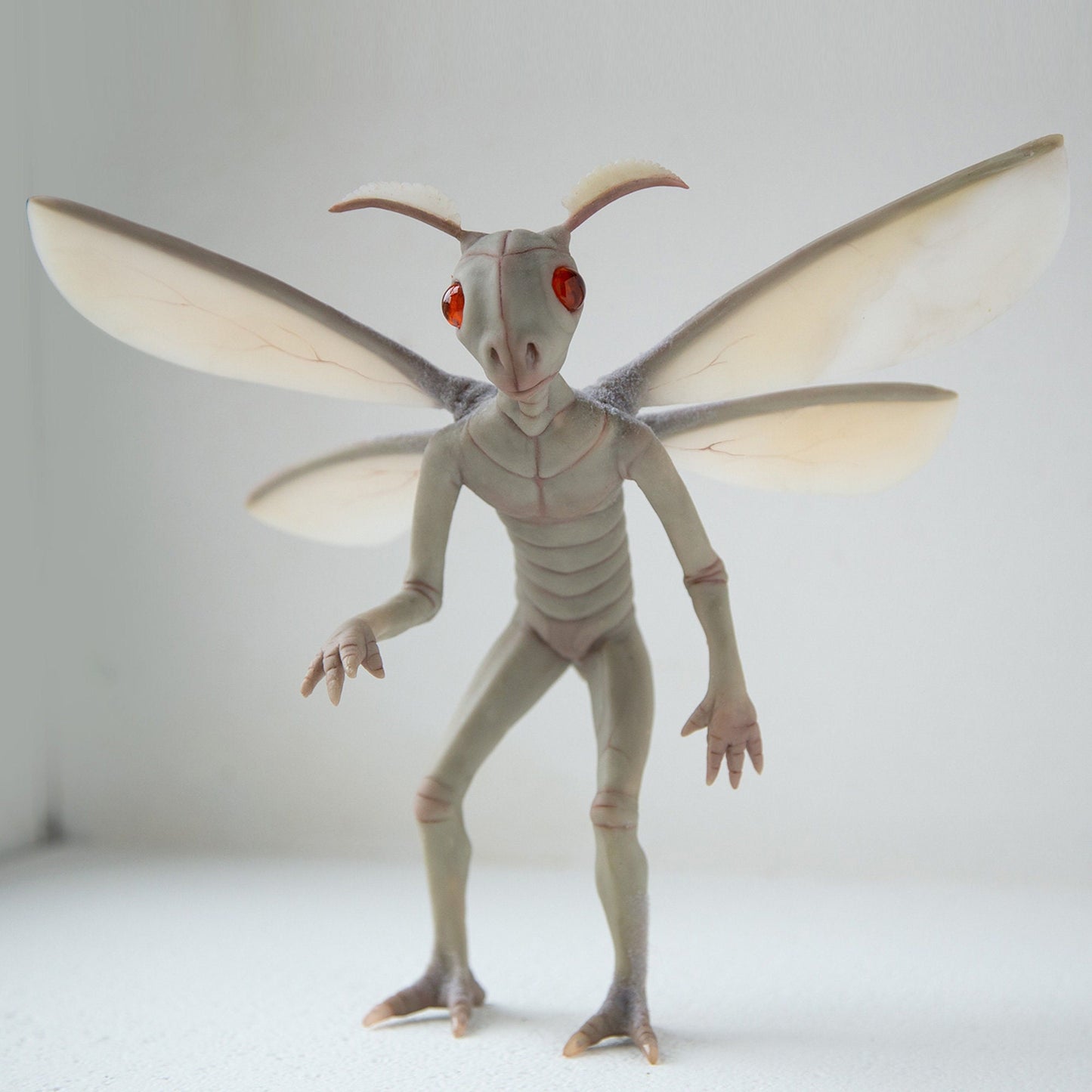 Mothman of West Vigrinia state! Weird horror sculpture of Mothman cryptid creature