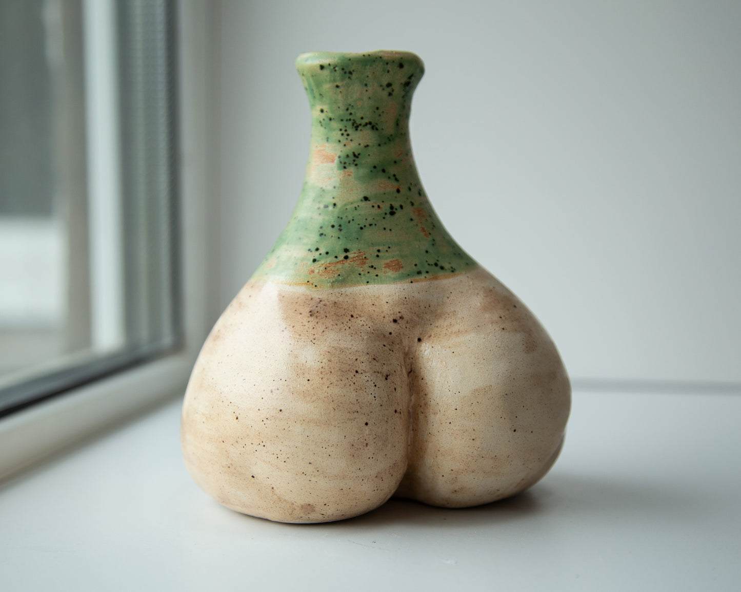 Woman torso form flower vase, rustic minimalistic home interior abstract decor