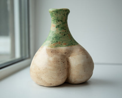 Woman torso form flower vase, rustic minimalistic home interior abstract decor