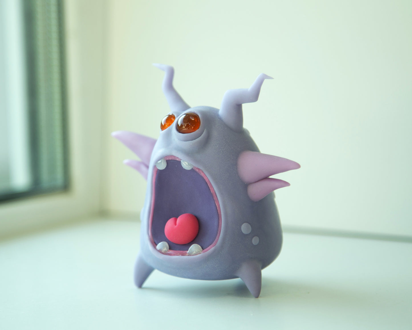 Cool Microbe - Germ character in cartoon anime style, weird and unusual creature art doll, peculiar creepy cute bacteria figurine