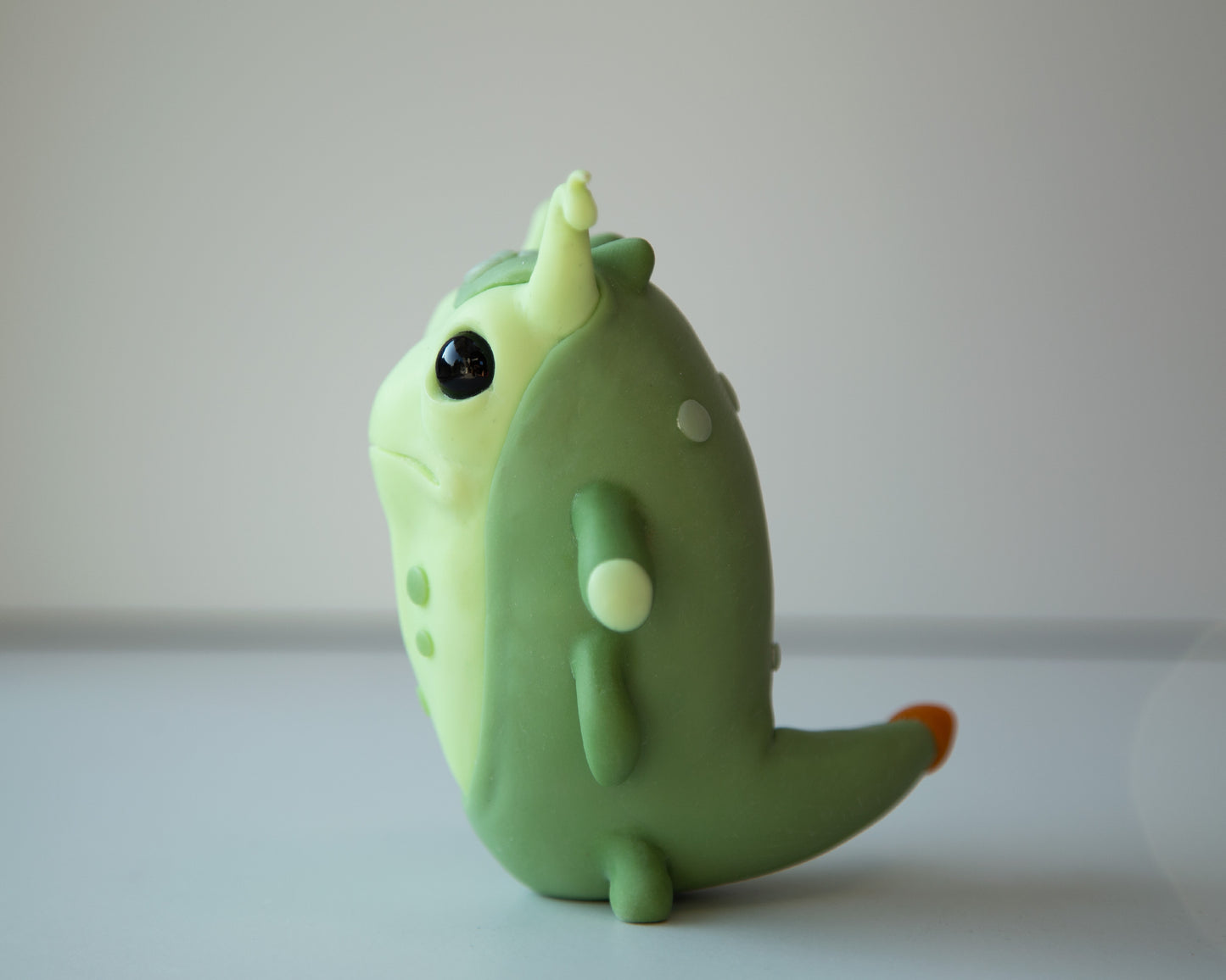 Cool and weird Germ Microbe figurine in anime style, polymer clay creature art doll, creepy cute monster character