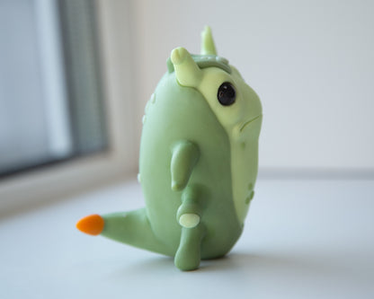 Cool and weird Germ Microbe figurine in anime style, polymer clay creature art doll, creepy cute monster character