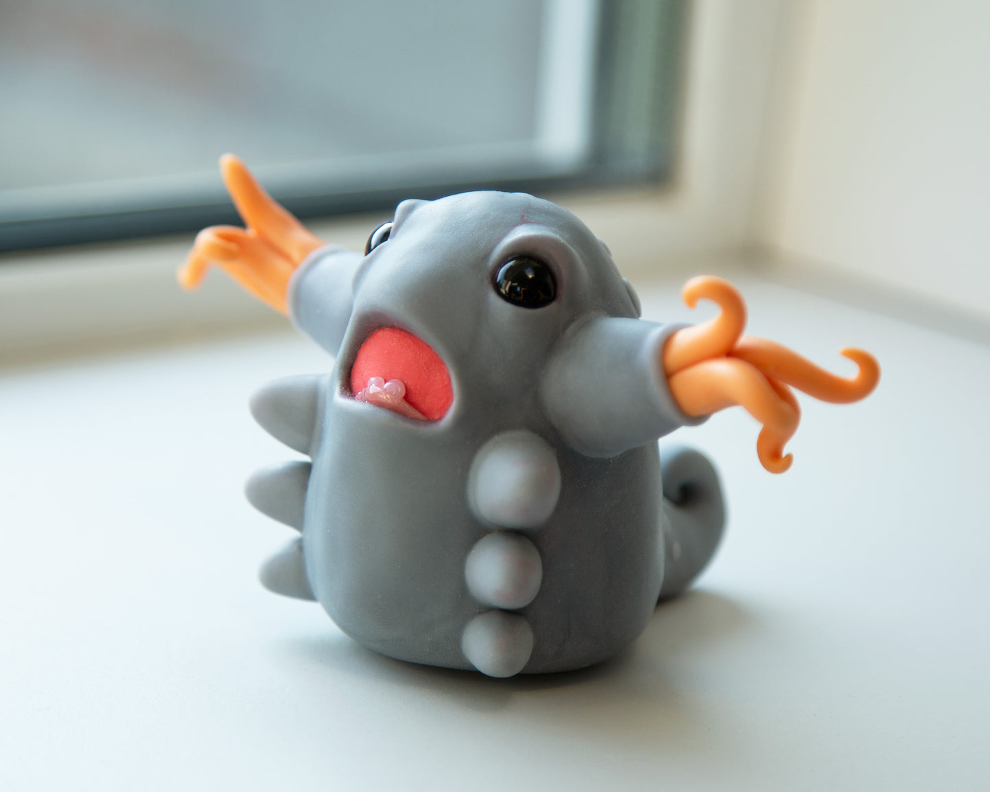 Creepy cute Germ - Bacteria figurine in anime style, cool original character and weird cartoon art doll creature