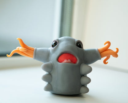 Creepy cute Germ - Bacteria figurine in anime style, cool original character and weird cartoon art doll creature