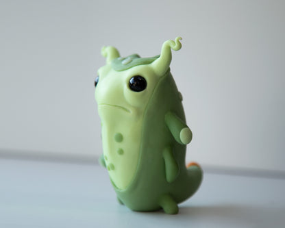 Cool and weird Germ Microbe figurine in anime style, polymer clay creature art doll, creepy cute monster character
