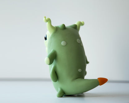 Cool and weird Germ Microbe figurine in anime style, polymer clay creature art doll, creepy cute monster character