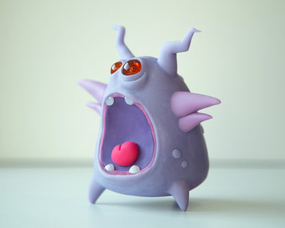 Cool Microbe - Germ character in cartoon anime style, weird and unusual creature art doll, peculiar creepy cute bacteria figurine