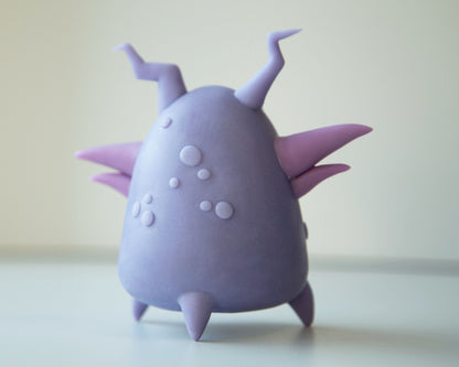 Cool Microbe - Germ character in cartoon anime style, weird and unusual creature art doll, peculiar creepy cute bacteria figurine