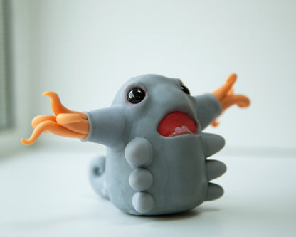 Creepy cute Germ - Bacteria figurine in anime style, cool original character and weird cartoon art doll creature