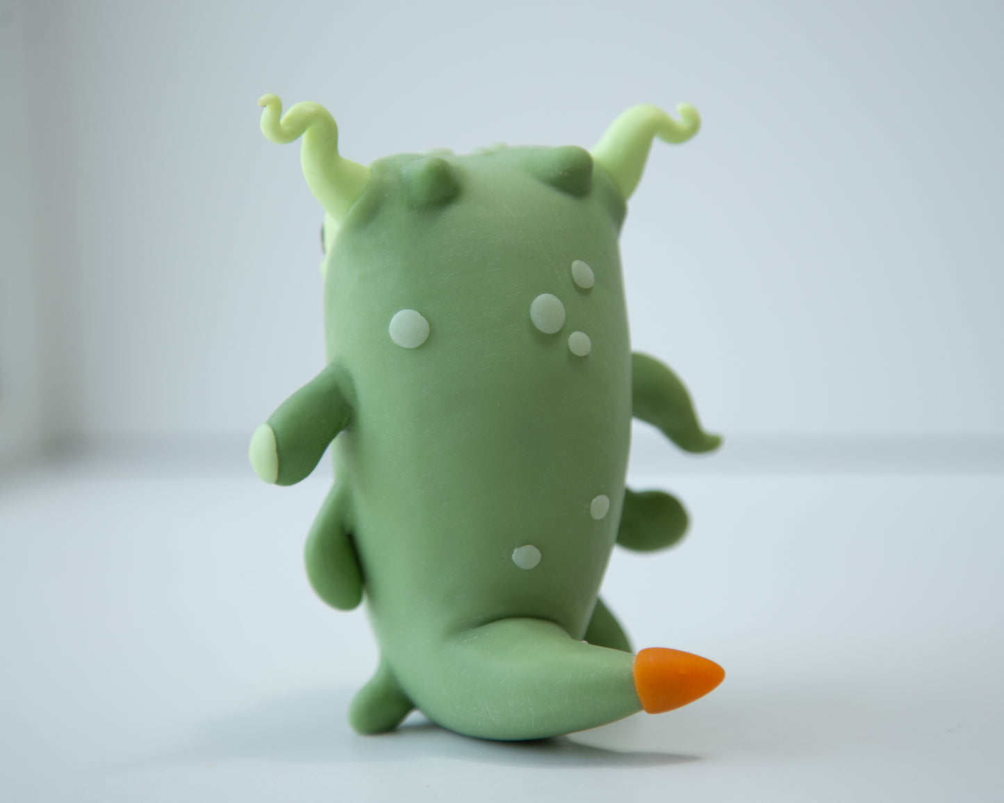 Cool and weird Germ Microbe figurine in anime style, polymer clay creature art doll, creepy cute monster character