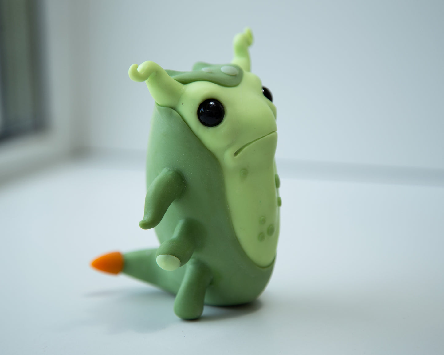 Cool and weird Germ Microbe figurine in anime style, polymer clay creature art doll, creepy cute monster character