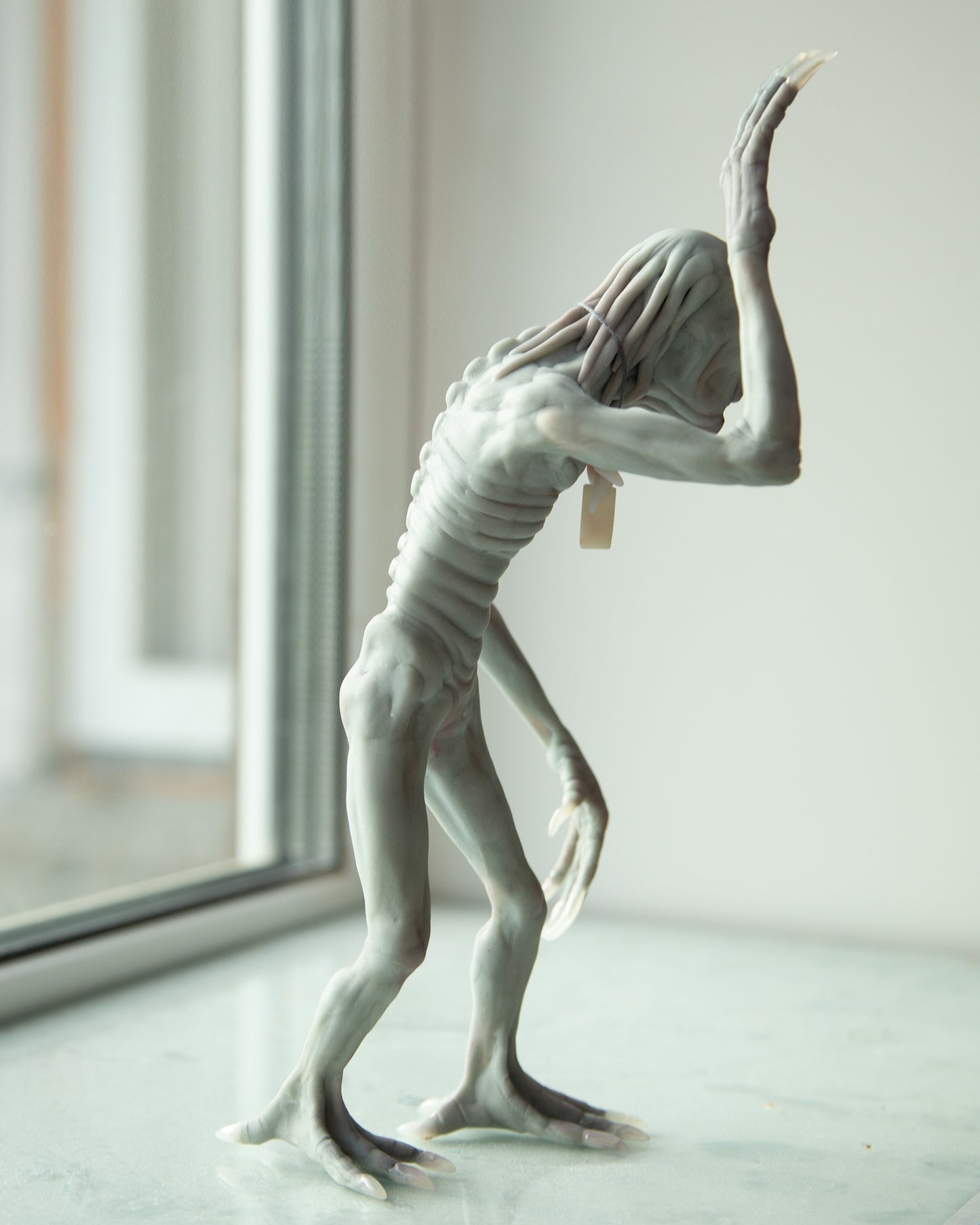 Skinwalker - Mythical creature from Navajo legends, polymer clay weird and creepy sculpture, horror art doll