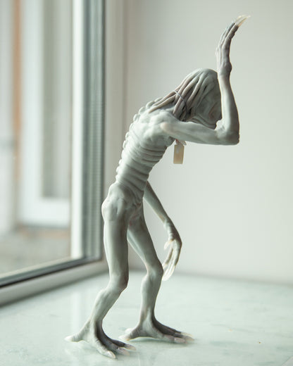 Skinwalker - Mythical creature from Navajo legends, polymer clay weird and creepy sculpture, horror art doll