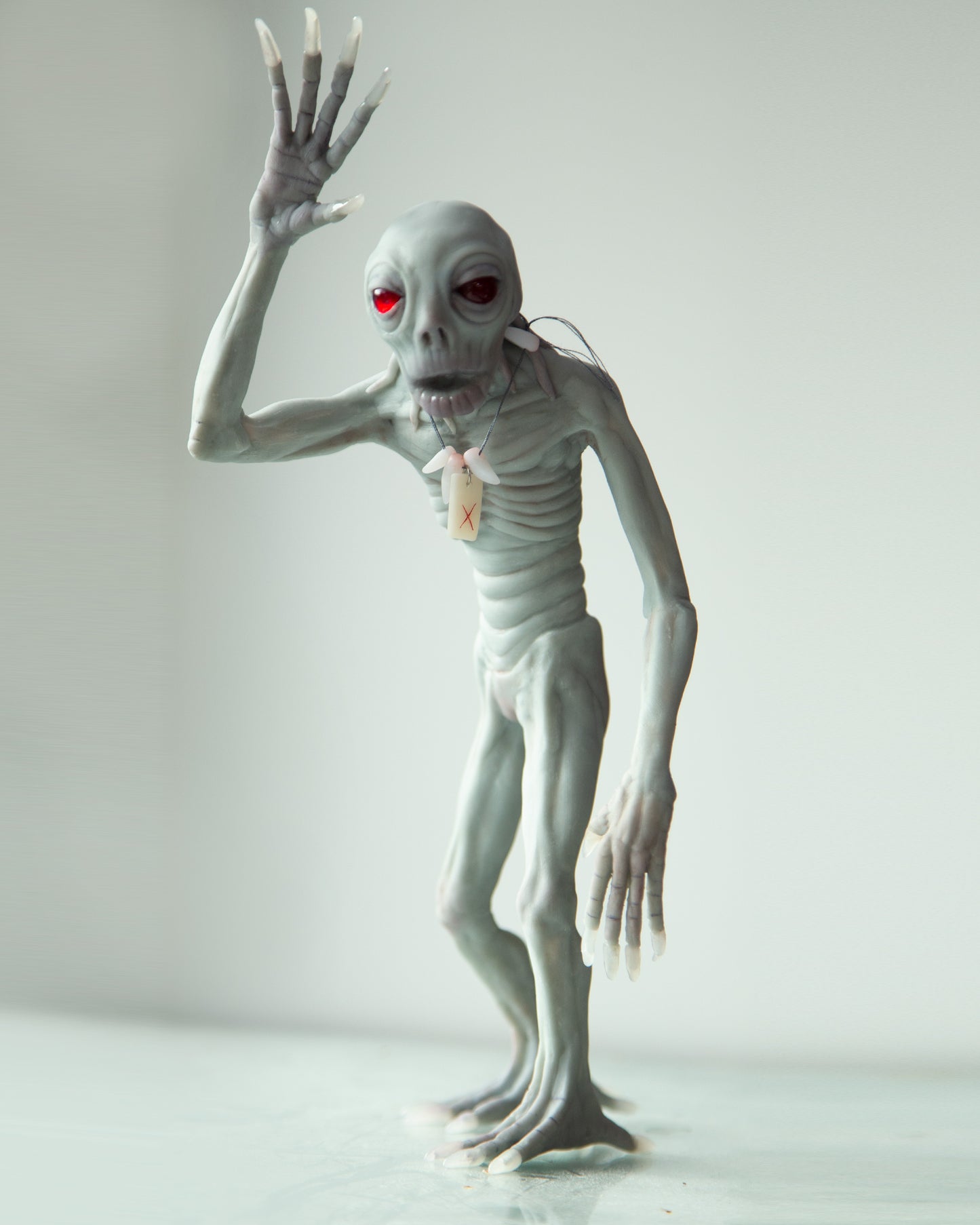 Skinwalker - Mythical creature from Navajo legends, polymer clay weird and creepy sculpture, horror art doll