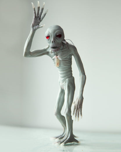 Skinwalker - Mythical creature from Navajo legends, polymer clay weird and creepy sculpture, horror art doll